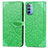 Custodia Portafoglio In Pelle Fantasia Modello Cover con Supporto S04D per Motorola Moto G31 Verde