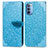 Custodia Portafoglio In Pelle Fantasia Modello Cover con Supporto S04D per Motorola Moto G41 Blu