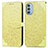 Custodia Portafoglio In Pelle Fantasia Modello Cover con Supporto S04D per Motorola Moto G51 5G Giallo