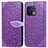 Custodia Portafoglio In Pelle Fantasia Modello Cover con Supporto S04D per OnePlus 10 Pro 5G Viola