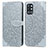 Custodia Portafoglio In Pelle Fantasia Modello Cover con Supporto S04D per OnePlus 9R 5G Grigio