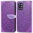 Custodia Portafoglio In Pelle Fantasia Modello Cover con Supporto S04D per OnePlus 9R 5G Viola