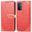 Custodia Portafoglio In Pelle Fantasia Modello Cover con Supporto S04D per OnePlus Nord N200 5G Rosso