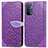 Custodia Portafoglio In Pelle Fantasia Modello Cover con Supporto S04D per OnePlus Nord N200 5G Viola