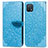 Custodia Portafoglio In Pelle Fantasia Modello Cover con Supporto S04D per Oppo A16K Blu