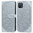 Custodia Portafoglio In Pelle Fantasia Modello Cover con Supporto S04D per Oppo A16K Grigio