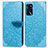 Custodia Portafoglio In Pelle Fantasia Modello Cover con Supporto S04D per Oppo A16s Blu