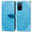 Custodia Portafoglio In Pelle Fantasia Modello Cover con Supporto S04D per Oppo A53s 5G Blu