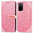 Custodia Portafoglio In Pelle Fantasia Modello Cover con Supporto S04D per Oppo A53s 5G Oro Rosa