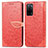 Custodia Portafoglio In Pelle Fantasia Modello Cover con Supporto S04D per Oppo A53s 5G Rosso