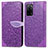 Custodia Portafoglio In Pelle Fantasia Modello Cover con Supporto S04D per Oppo A53s 5G Viola