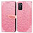 Custodia Portafoglio In Pelle Fantasia Modello Cover con Supporto S04D per Oppo A55S 5G Oro Rosa