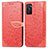 Custodia Portafoglio In Pelle Fantasia Modello Cover con Supporto S04D per Oppo A55S 5G Rosso