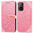 Custodia Portafoglio In Pelle Fantasia Modello Cover con Supporto S04D per Oppo A94 5G Oro Rosa