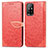 Custodia Portafoglio In Pelle Fantasia Modello Cover con Supporto S04D per Oppo A94 5G Rosso