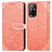 Custodia Portafoglio In Pelle Fantasia Modello Cover con Supporto S04D per Oppo F19 Pro+ Plus 5G Arancione