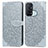 Custodia Portafoglio In Pelle Fantasia Modello Cover con Supporto S04D per Oppo Reno5 A Grigio