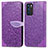 Custodia Portafoglio In Pelle Fantasia Modello Cover con Supporto S04D per Oppo Reno6 5G Viola