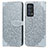 Custodia Portafoglio In Pelle Fantasia Modello Cover con Supporto S04D per Oppo Reno6 Pro 5G Grigio