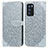 Custodia Portafoglio In Pelle Fantasia Modello Cover con Supporto S04D per Oppo Reno6 Pro 5G India Grigio