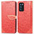 Custodia Portafoglio In Pelle Fantasia Modello Cover con Supporto S04D per Oppo Reno6 Pro 5G India Rosso