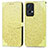 Custodia Portafoglio In Pelle Fantasia Modello Cover con Supporto S04D per Oppo Reno7 Pro 5G Giallo