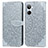 Custodia Portafoglio In Pelle Fantasia Modello Cover con Supporto S04D per Realme 10 4G Grigio