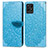 Custodia Portafoglio In Pelle Fantasia Modello Cover con Supporto S04D per Realme 8i Blu