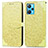 Custodia Portafoglio In Pelle Fantasia Modello Cover con Supporto S04D per Realme 9 4G Giallo