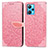 Custodia Portafoglio In Pelle Fantasia Modello Cover con Supporto S04D per Realme 9 5G Oro Rosa