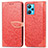 Custodia Portafoglio In Pelle Fantasia Modello Cover con Supporto S04D per Realme 9 5G Rosso