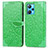 Custodia Portafoglio In Pelle Fantasia Modello Cover con Supporto S04D per Realme 9 Pro+ Plus 5G Verde
