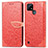 Custodia Portafoglio In Pelle Fantasia Modello Cover con Supporto S04D per Realme C21 Rosso