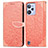 Custodia Portafoglio In Pelle Fantasia Modello Cover con Supporto S04D per Realme C31 Arancione