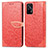 Custodia Portafoglio In Pelle Fantasia Modello Cover con Supporto S04D per Realme GT 5G Rosso