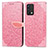 Custodia Portafoglio In Pelle Fantasia Modello Cover con Supporto S04D per Realme GT Master 5G Oro Rosa