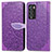 Custodia Portafoglio In Pelle Fantasia Modello Cover con Supporto S04D per Realme GT Master Explorer 5G Viola