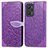 Custodia Portafoglio In Pelle Fantasia Modello Cover con Supporto S04D per Realme GT Neo 3T 5G Viola