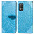 Custodia Portafoglio In Pelle Fantasia Modello Cover con Supporto S04D per Realme Narzo 30 5G Blu