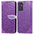 Custodia Portafoglio In Pelle Fantasia Modello Cover con Supporto S04D per Samsung Galaxy A05s Viola