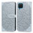 Custodia Portafoglio In Pelle Fantasia Modello Cover con Supporto S04D per Samsung Galaxy A12 Grigio