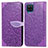 Custodia Portafoglio In Pelle Fantasia Modello Cover con Supporto S04D per Samsung Galaxy A12 Nacho Viola