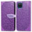 Custodia Portafoglio In Pelle Fantasia Modello Cover con Supporto S04D per Samsung Galaxy A12 Viola