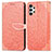 Custodia Portafoglio In Pelle Fantasia Modello Cover con Supporto S04D per Samsung Galaxy A13 4G Arancione