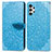 Custodia Portafoglio In Pelle Fantasia Modello Cover con Supporto S04D per Samsung Galaxy A13 4G Blu