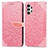 Custodia Portafoglio In Pelle Fantasia Modello Cover con Supporto S04D per Samsung Galaxy A13 4G Oro Rosa