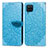 Custodia Portafoglio In Pelle Fantasia Modello Cover con Supporto S04D per Samsung Galaxy A22 4G Blu
