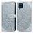 Custodia Portafoglio In Pelle Fantasia Modello Cover con Supporto S04D per Samsung Galaxy A22 4G Grigio