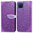 Custodia Portafoglio In Pelle Fantasia Modello Cover con Supporto S04D per Samsung Galaxy A22 4G Viola