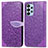 Custodia Portafoglio In Pelle Fantasia Modello Cover con Supporto S04D per Samsung Galaxy A23 4G Viola